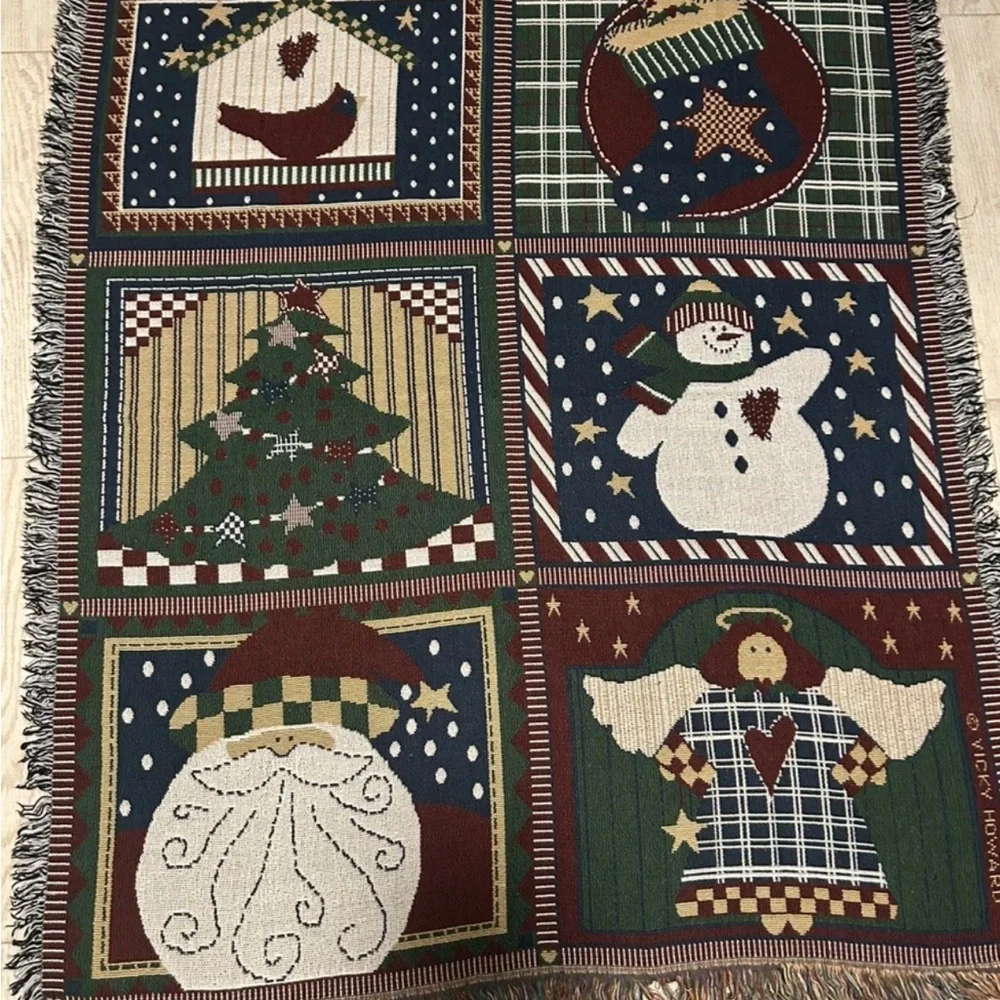 Vicky Howard Christmas Soft Blanket Throw Tapestry 48x58 Pet Free Smoke Free